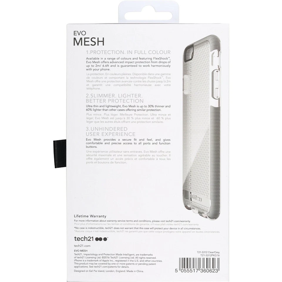 Zagg Glass Screen Protector + Tech21 Gel Case Back Cover for iPhone 6 Plus 6S+ - Image 3 of 4