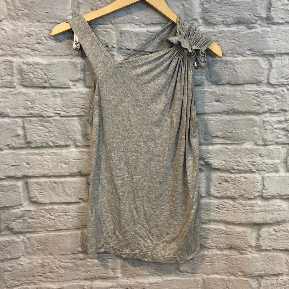 Blusa sin mangas Robert Rodriguez talla pequeña gris jaspeado acanalada Foto 3 de 4