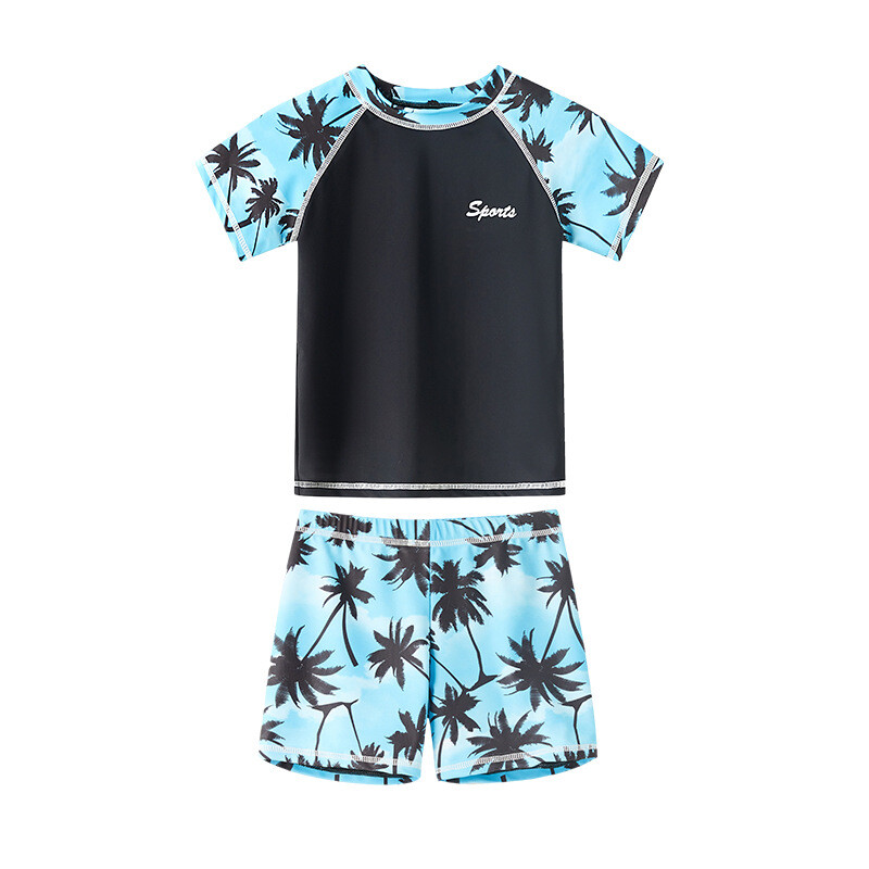 Kids Boys Suit Training Swimsuit Outfits Set Rash Guard Summer