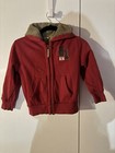 Ruff Hewn Boys Youth Sm/Med Full Zip Hooded Jacket Red Sherpa Lined Coat — photo 1