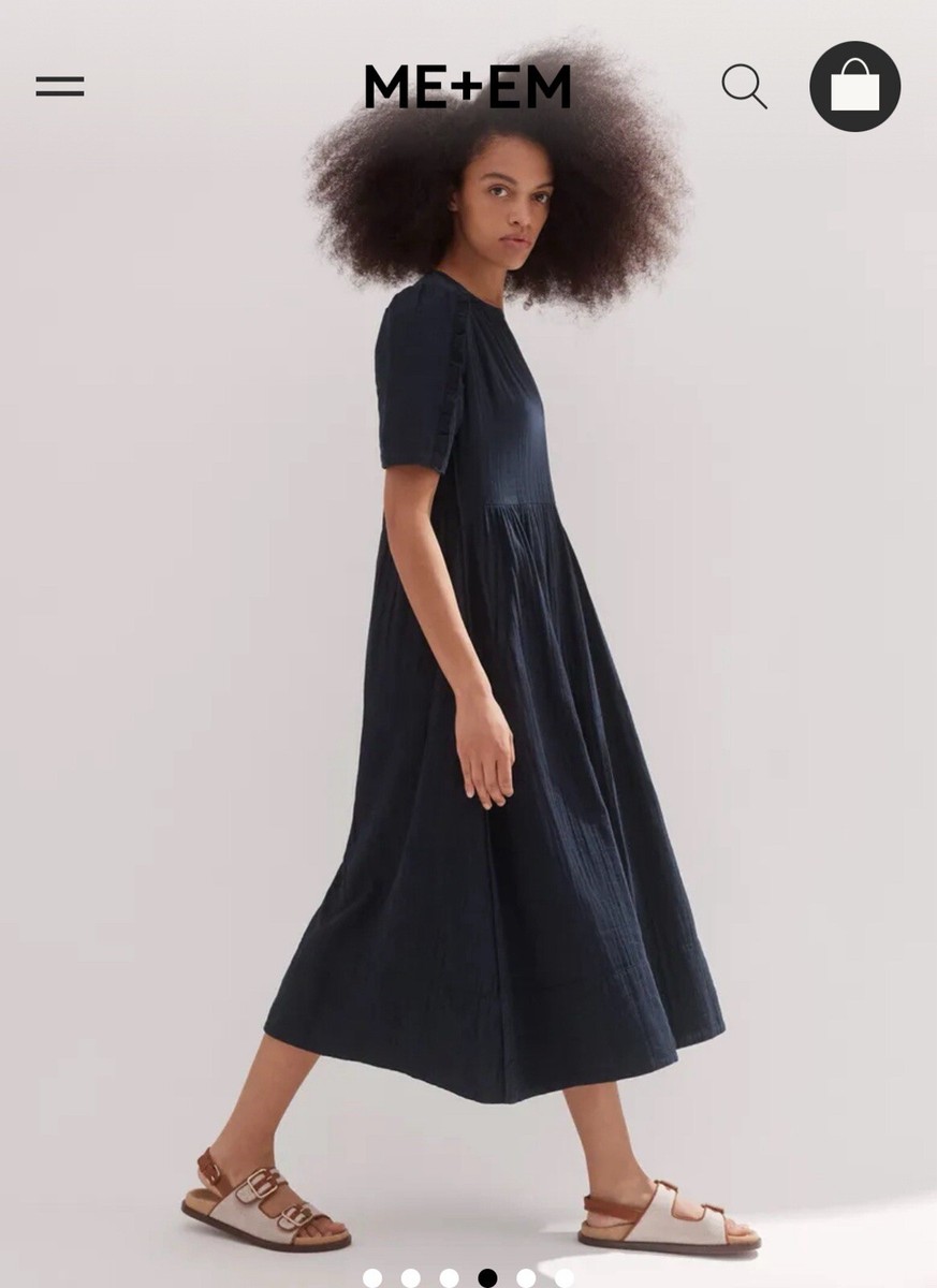 ME+EM CHEESECLOTH RELAXED RUFFLE MIDI DRESS | eBay