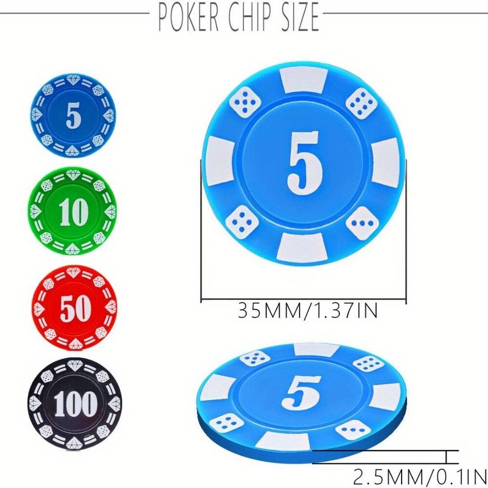 Plastic Poker Chips Poker Chip Set with Storage Box,Denomination 400