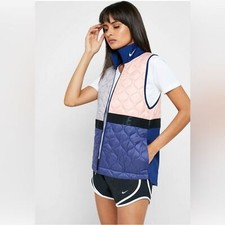 Nike Women s Aerolayer Gilet Vest, Colorblock Quilted Vest, size Small