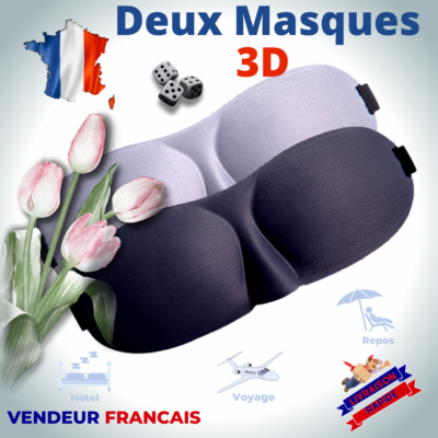 Masque De Nuit 3D Cache-yeux - Noir, Doux, Pour Mieux Dormir (voyage, Relaxation)