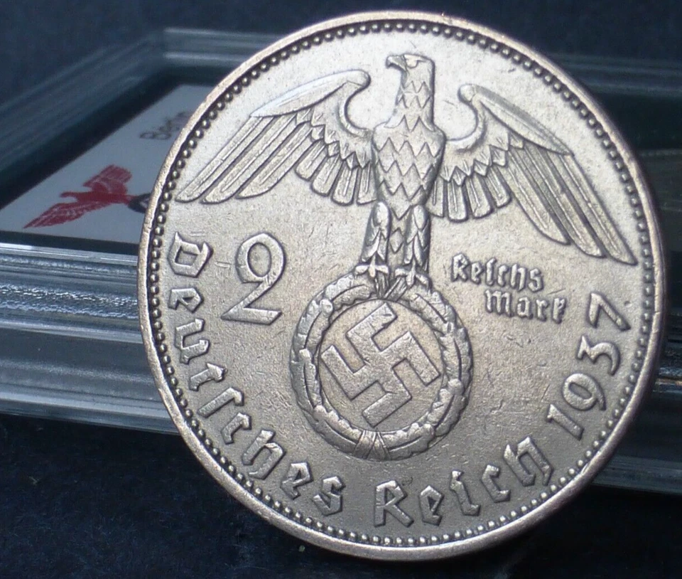 *3x Silver Coin Year Set* Rare Third Reich WW2 2 Reichsmark Hindenburg Lot - Image 3 of 4