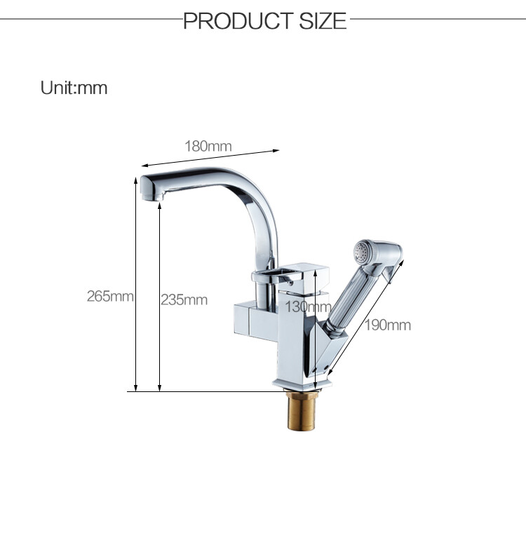 Kitchen Sink Faucets with Pull Out Sprayer MixerTap SingleHandle Stainless Steel