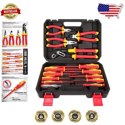 Durable Insulated Screwdriver and Pliers Set - VDE Safety Certified, 1000V