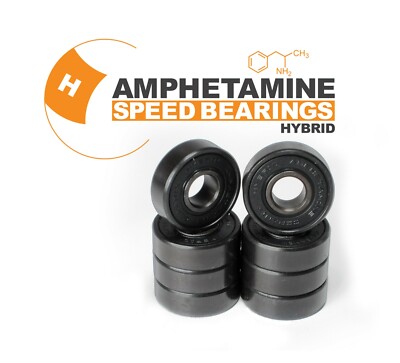 AMPHETAMINE Hybrid Bearings - Stahl & Keramik Kugellager Skateboard/Longboard 