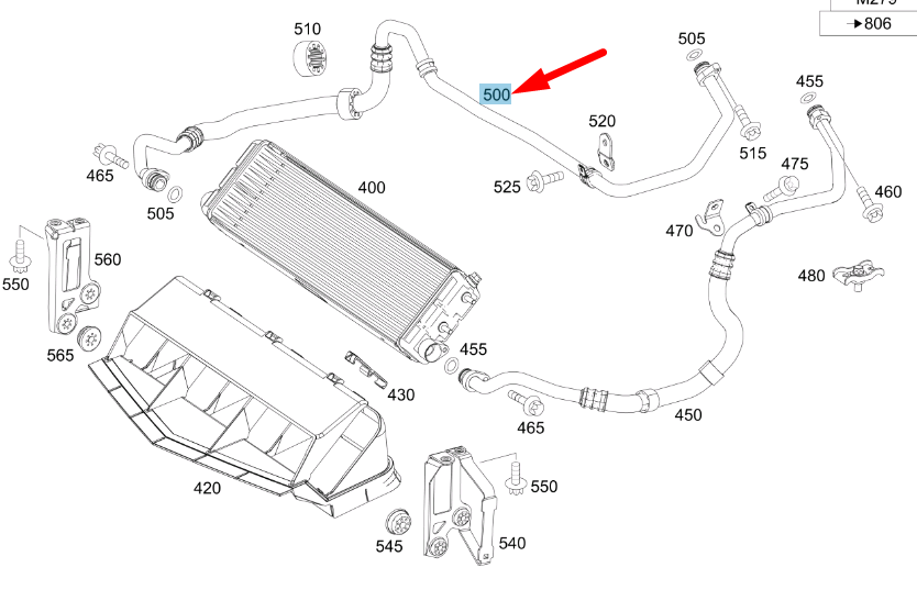 MERCEDES-BENZ SL R231 AMG Oil Cooler Line A2791800120