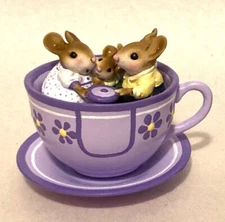 Wee Forest Folk TWIRLING TEACUP, M-665x, Mouse Expo 2021 LTD, Purple Cup