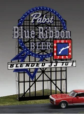 PABST BLUE RIBBON BEER ANIMATED BILLBOARD SIGN HO/O-SCALE BY MILLER ENGINEERING