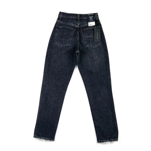 Nobody Denim Kennedy Jeans Womens Size 24 Char Black High Rise Frayed Hem New - Picture 5 of 8