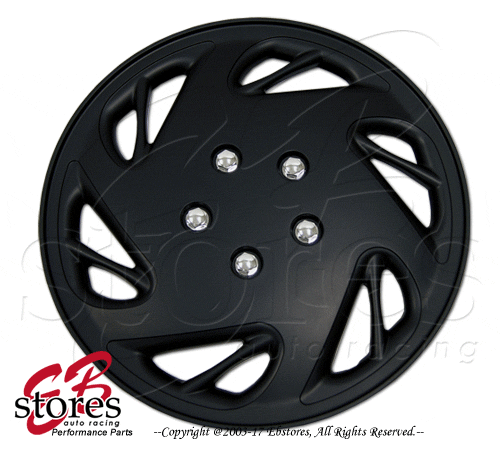 Hubcaps Style#054 15" Matte Black 4pcs Set 15 inch Rim Wheel Skin Cover Hub cap - Bild 1 von 4