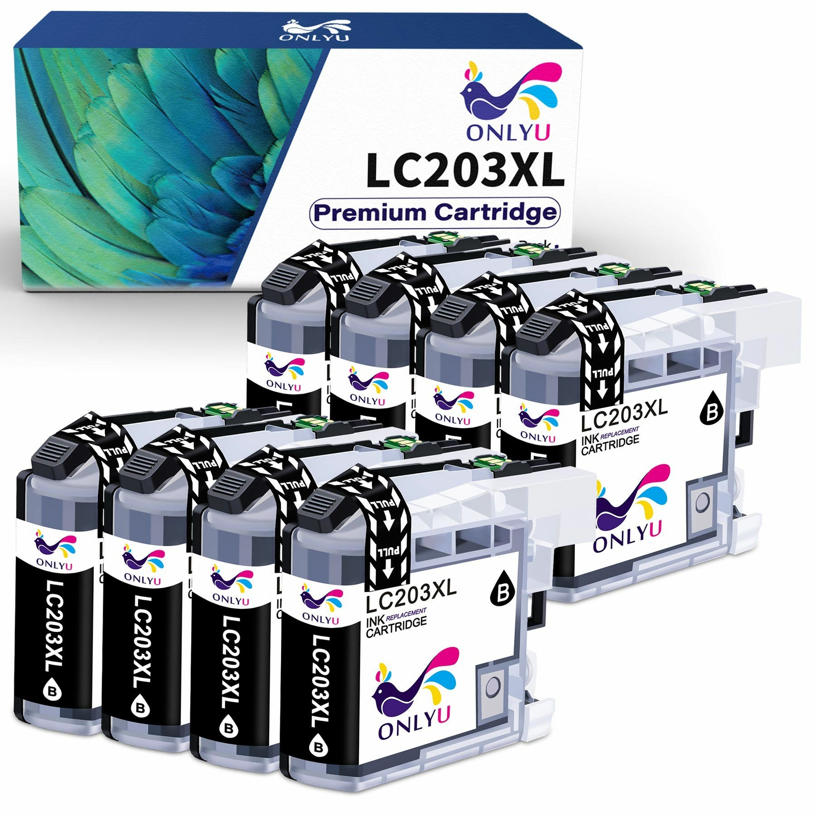 8pk LC-203 XL Ink Black For Brother MFC-J460dw MFC-J480dw MFC-J485dw J880DW