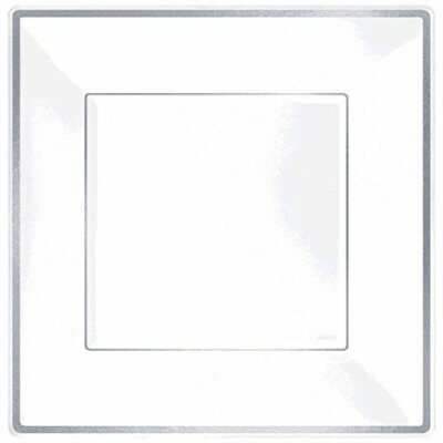 Amscan Elegant Square Plastic Plate Party Tableware and Reusable Dishware, 7...