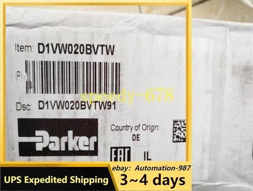 Parker D1VW020BVTW Solenoid Valve UPS Shipping