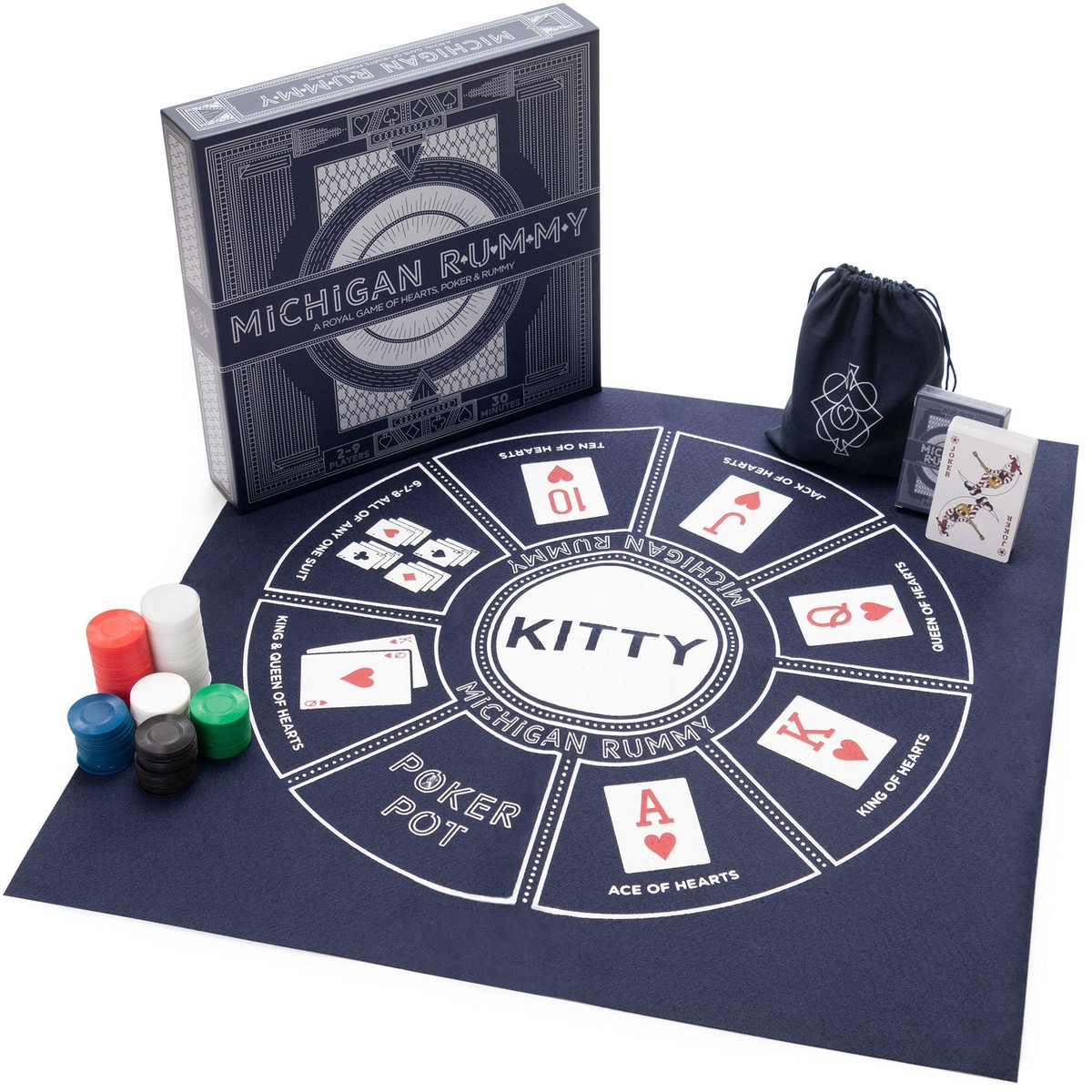 _ Rumy Michigan Rummy Cards Chips Game Set: A Royal Game of Hearts