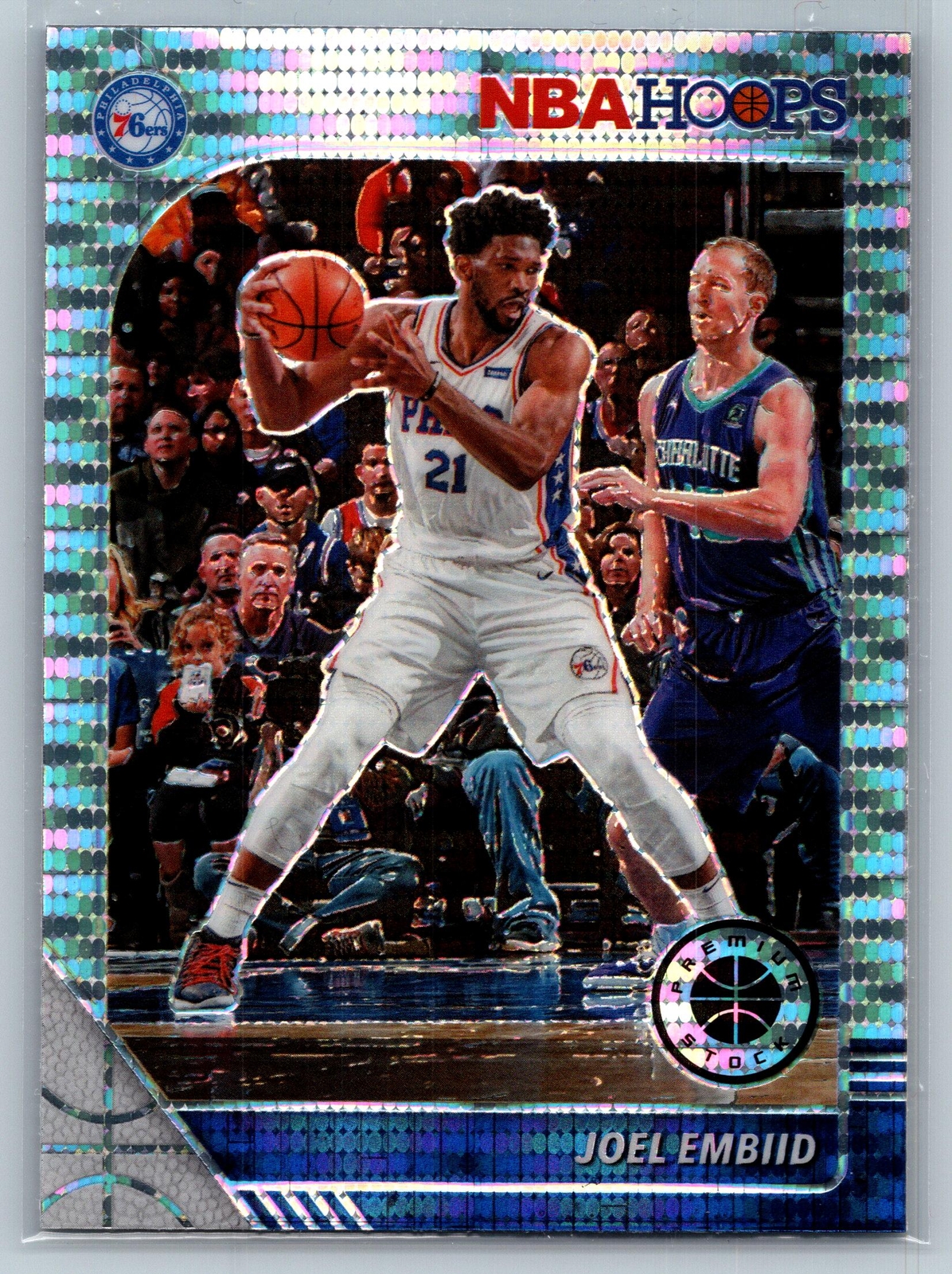 Joel Embiid 2019-20 Hoops Premium Stock Prizms Pulsar #145