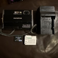 Olympus Stylus 1050SW 10.1MP Camera Black w/ xD Card  Battery Charger