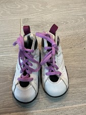 Nike Air Jordan 7 Retro TD White Fuchsia Glow White Leather Toddler Shoes Sz 7C
