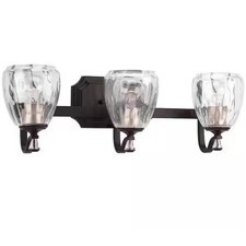 Progress Lighting 23" 3-Light Vanity Light Fixture w/ Clear Glass Antique Bronze