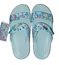 🐠 Women's 8 Disney's The Little Mermaid Vera Bradley Crocs Slides New NWT Ariel