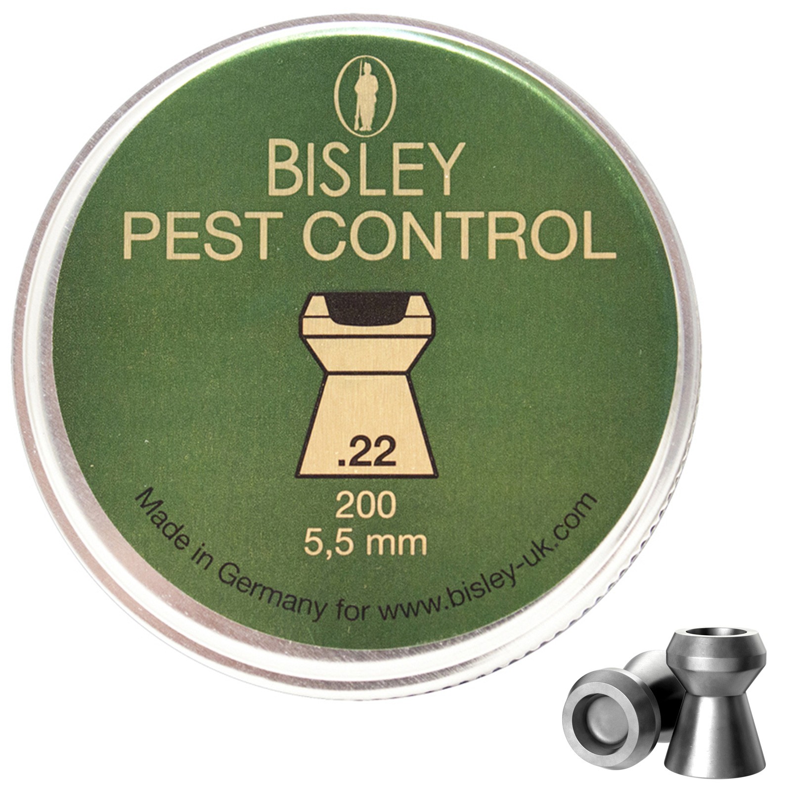 Bisley Pest Control .22 5.50mm Pellets Air Rifle Gun 200 Tin Hunting Ammo