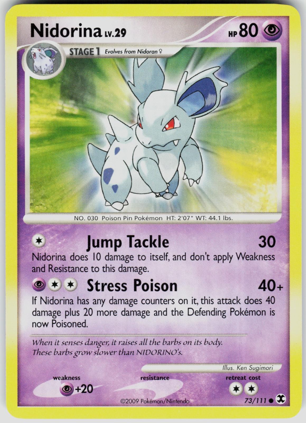 Nidorina 73/111 Common Rising Rivals Pokemon Near Mint