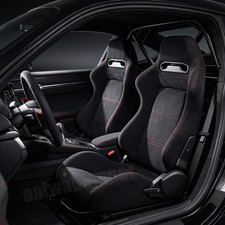 2 X Universal Car Racing Seats Suede Fabric With 2 Sliders Sport Seats Black 2 X Universal Car Racing Seats Suede Fabric With 2 Sliders Sport Seats Black