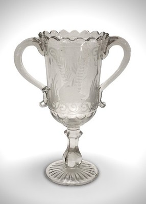 Antike große viktorianische Glas Sellerie Vase 19. Jahrhundert