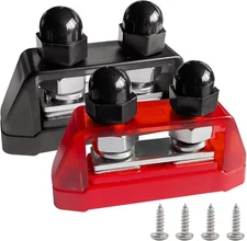 3/8" Heavy Duty Dual Studs Battery Junction Post Terminal Kit 2 Studs M10 Bus...