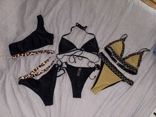 Bikini Set Bundle Small Black Leopard Khaki Swimwear