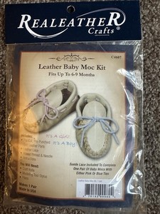 Realeather Crafts C4607 Leather Baby Moccasin Pre Cut Kit Fits 6-9 Months NEW