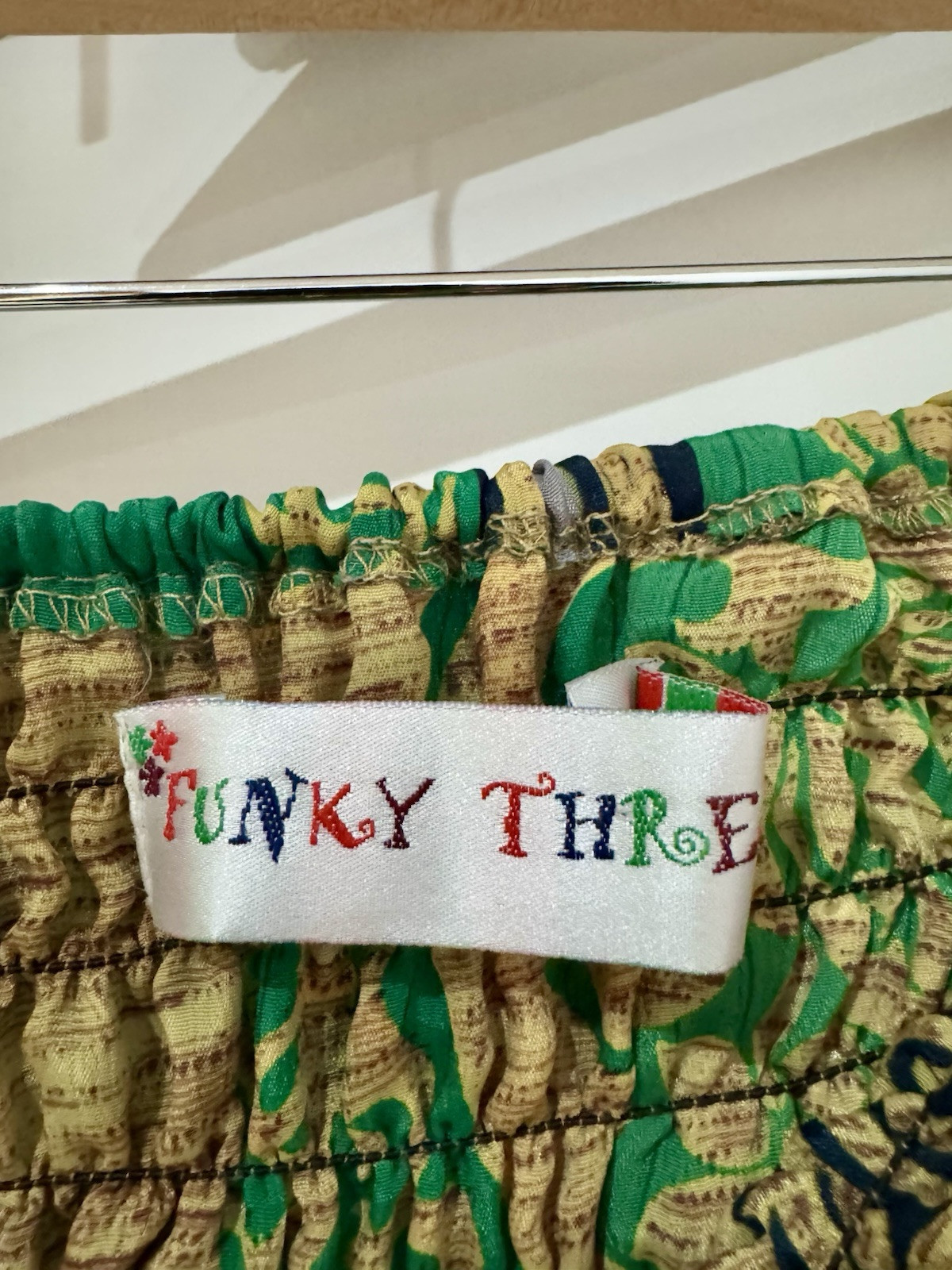 Funky Threads Green Silk Sari Patchwork Tiered Bo… - image 5