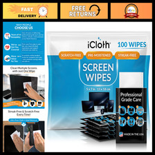 Large Screen Cleaning Wipes for Electronics - Lint-Free, Streak-Free, Fast-Dryin