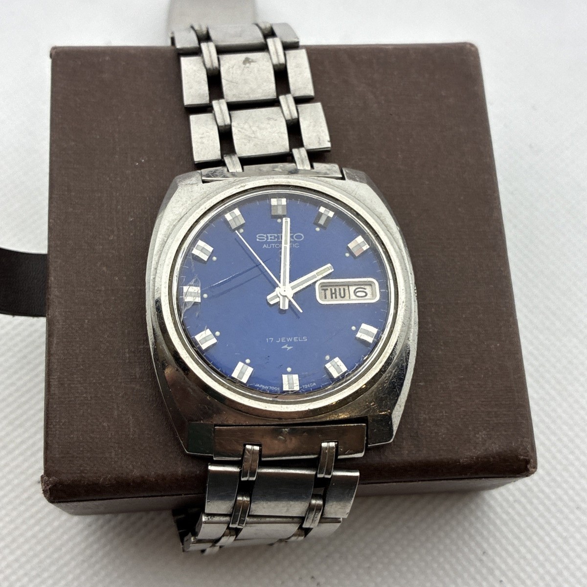 Men's JAPAN Vintage 1972 AUTOMATIC Watch SEIKO 7006-7119. Navy