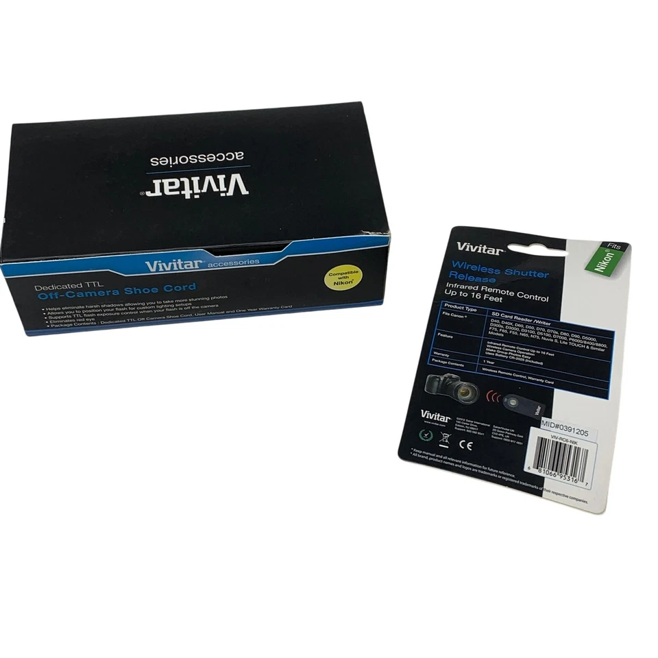 Vivitar Dedicated TTL Off Camera Shoe Cord + Wireless Shutter Release Nikon - Image 4 of 4
