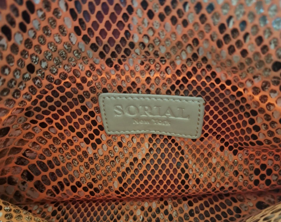 Sorial Nueva York Sobre Bolso sin asas Gamuza Repujado Reptil Bolso Cartera Cadena Correa Foto 4 de 4