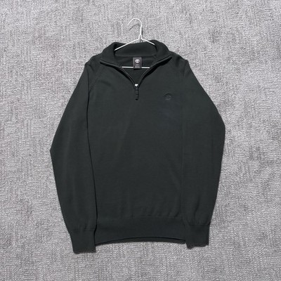 Timberland Jacket Mens Medium Fleece Quarter Zip Green Long Sleeve Thick Knit