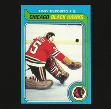 1979-80 Topps Hockey Card Number 80 Tony Esposito Chicago Black Hawks #80 HOF