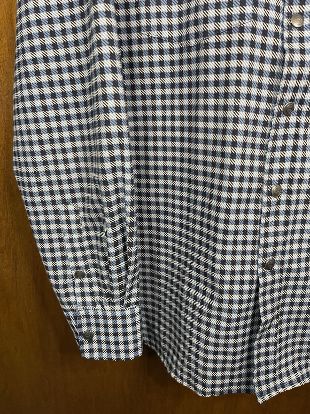 Construct Flip Cuff Snap Metal Button Down Plaid … - image 9