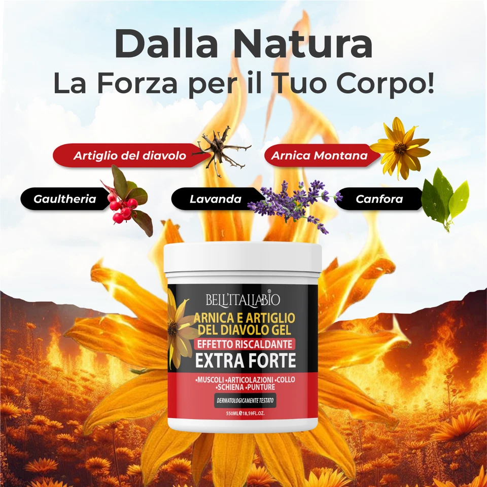 Arnica e Artiglio del Diavolo 2x550ml Extra Forte BELL'ITALIABIO BELLITALIABIO - Immagine 2 di 4