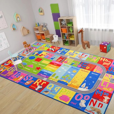 Kids Rug for Playroom Classroom, ABC Alphabet Numbers Play Toddlers Rugs, 3x5 Le