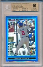 DEREK JETER 2009 Bowman CHROME WBC Blue REFRACTOR /99 BGS 10 PRISTINE Pop 1