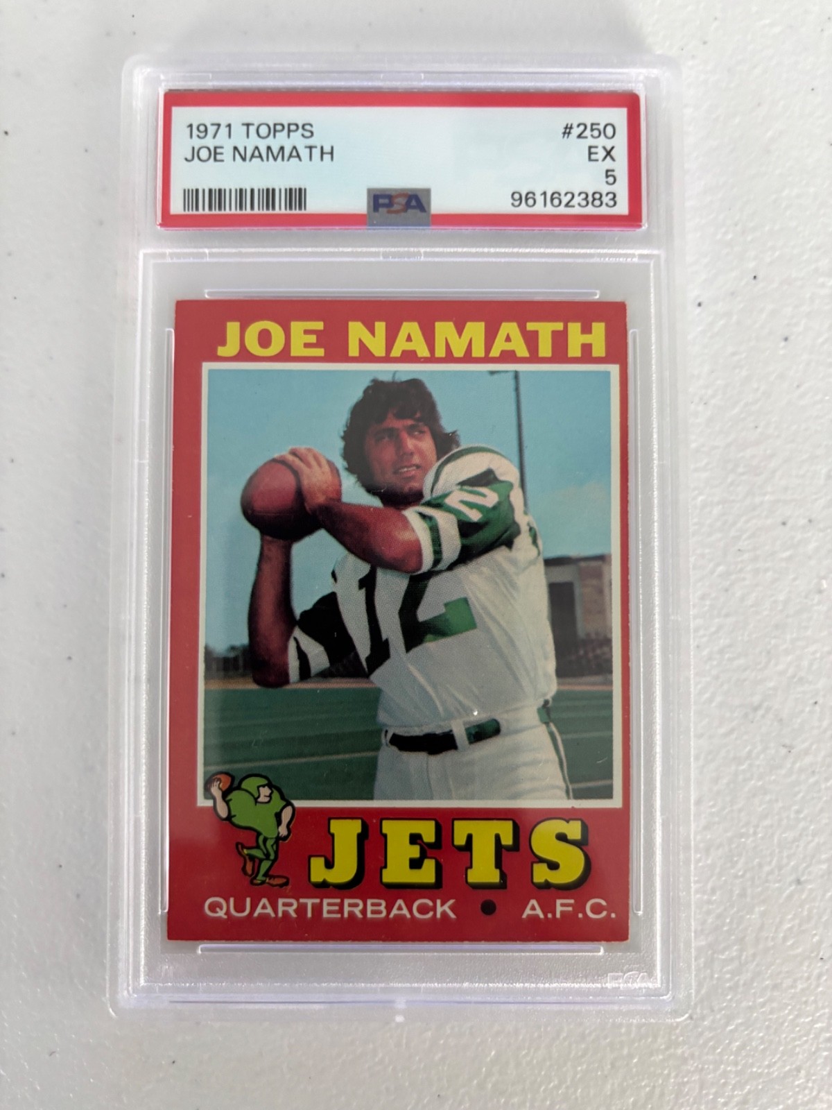 1971 TOPPS FOOTBALL #250 JOE NAMATH PSA 5 EX