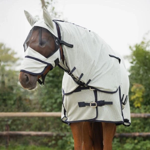 QHP Fliegendecke mit Halsteil und Maske grau - Bild 2 von 4