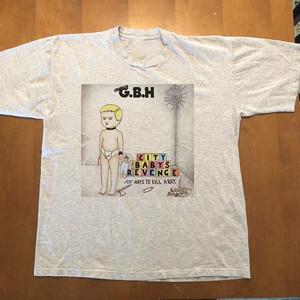 ビンテージハードコアパンクバンドGBHメンバーフォトTシャツ Gbh Band