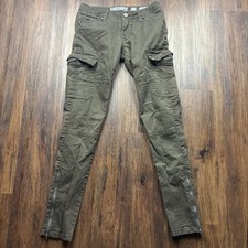Vintage Miss Me Cargo Skinny Pants Olive Ankle Zippers Women  s Size 25
