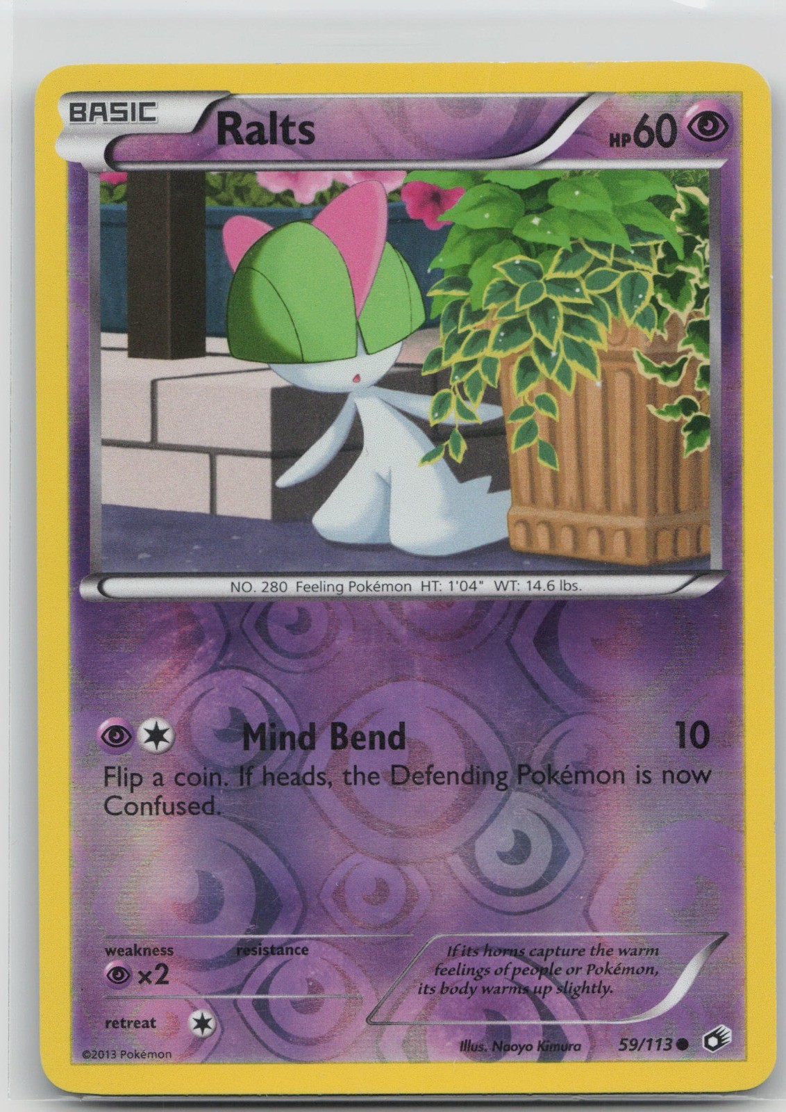 Ralts Common Psychic Legendary Treasures 59/113 LP 2013 Naoyo Kimura Reverse Hol