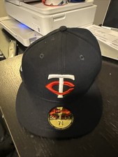 Minnesota Twins New Era Fitted Hat Cap 7 5/8 MLB 1987 World Series Patch On Side
